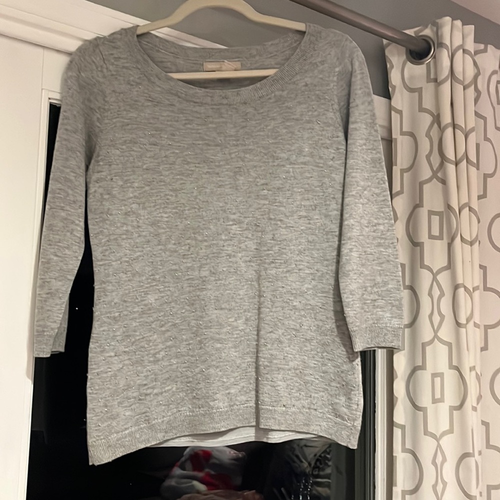 Banana Republic sweater, grey with small silver beads